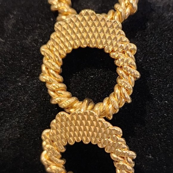 Vintage Textured Circle Bracelet 1/20 12 KT GF - Picture 3 of 8